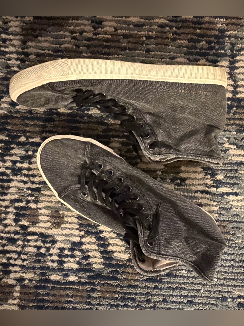 All Saints Men's High-Top Canvas Sneakers in Charcoal size 11